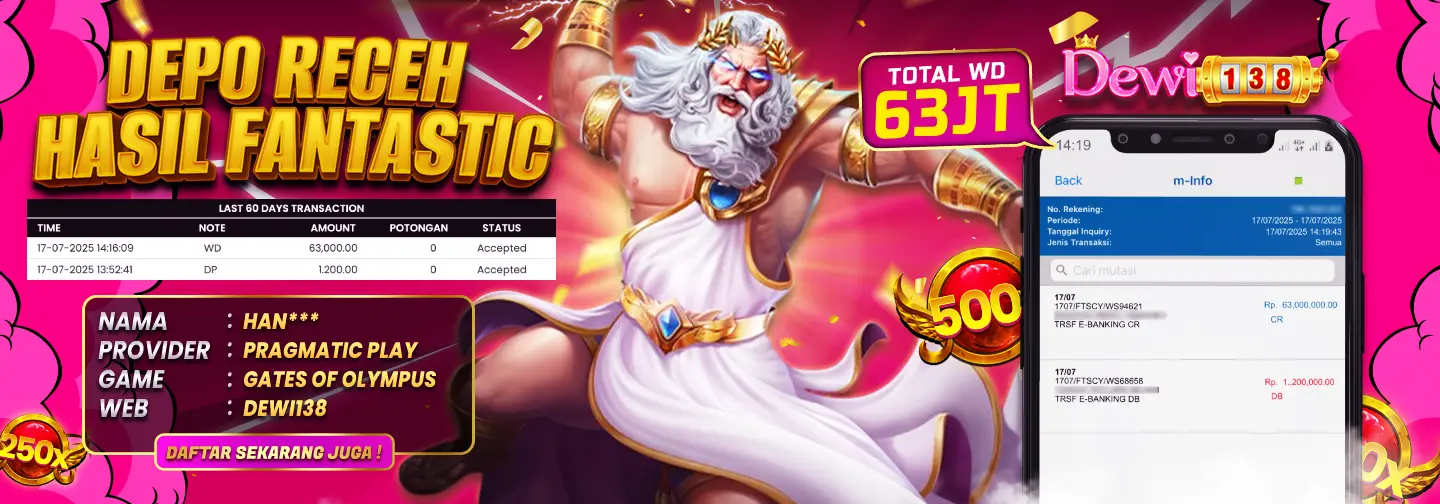 DEWI138 DEPO RECEH HASIL FANTASTIC